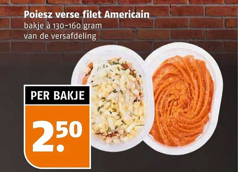 Poiesz verse filet Americain bakje à 130–160 gram van de versafdeling