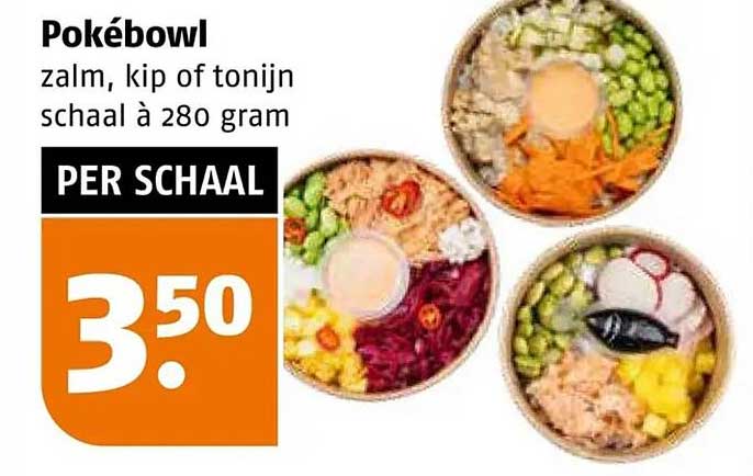 Pokébowl zalm, kip of tonijn schaal à 280 gram