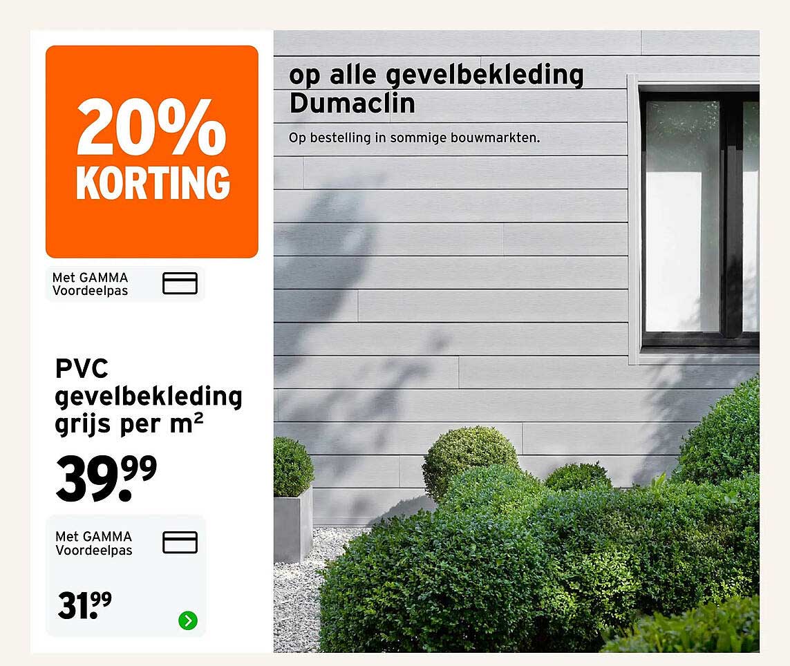 PVC gevelbekleding grijs per m² 20% korting