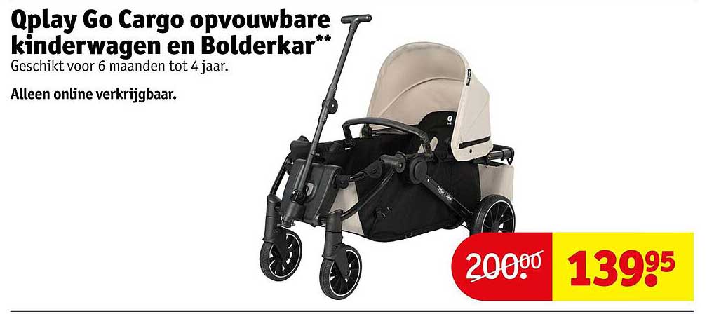 Qplay Go Cargo opvouwbare kinderwagen en Boldekar**