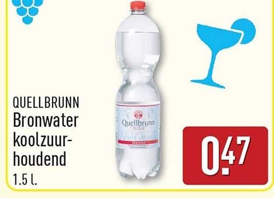 QUELLBRUNN Bronwater koolzuur-houdend 1.5 l.