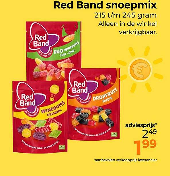 Red Band snoepmix 215 t/m 245 gram