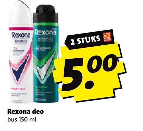 Rexona deo bus 150 ml 2 STUKS