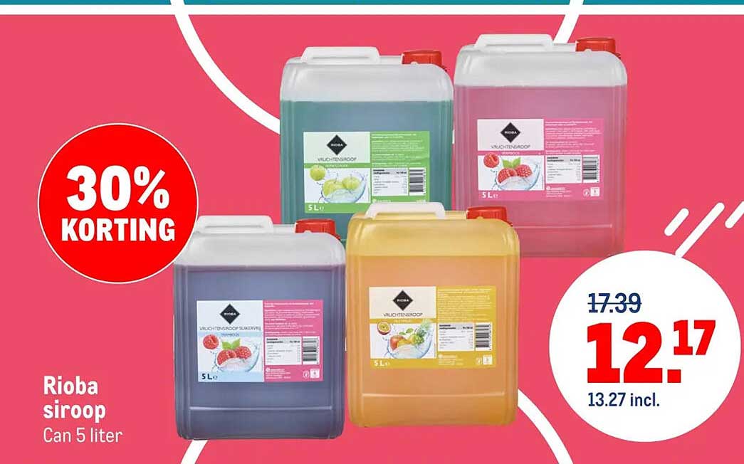 Rioba siroop Can 5 liter 30% KORTING