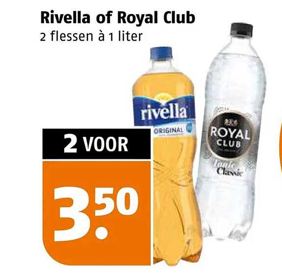 Rivella of Royal Club 2 flessen à 1 liter 2 voor