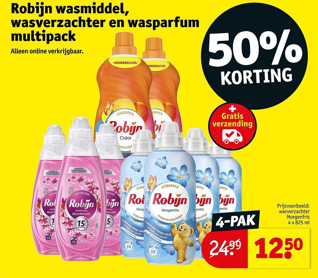 Robijn wasmiddel, wasverzachter en wasparfum multipack