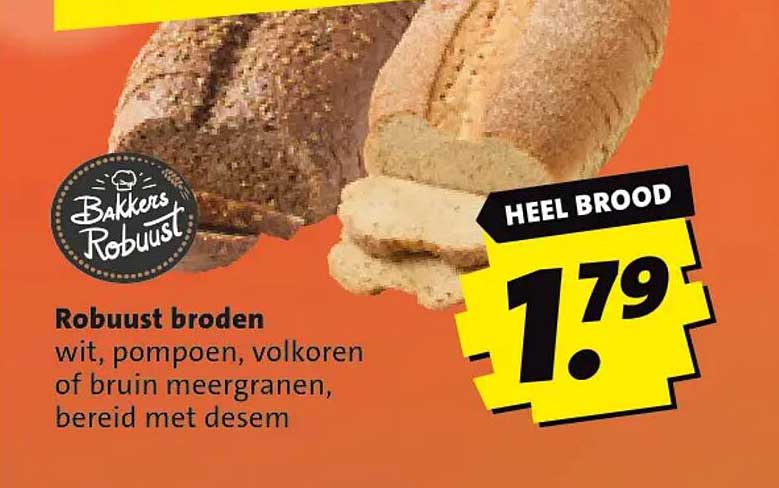 Robuust broden wit, pompoen, volkoren of bruin meergranen, bereid met desem