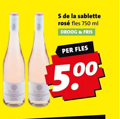 S de la sabliette rosé fles 750 ml DROOG & FRIS PER FLES