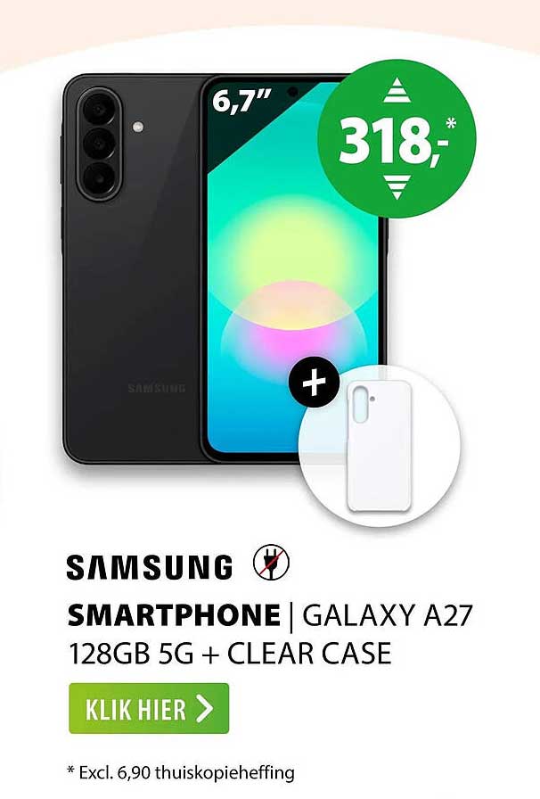 SAMSUNG SMARTPHONE | GALAXY A27 128GB 5G + CLEAR CASE