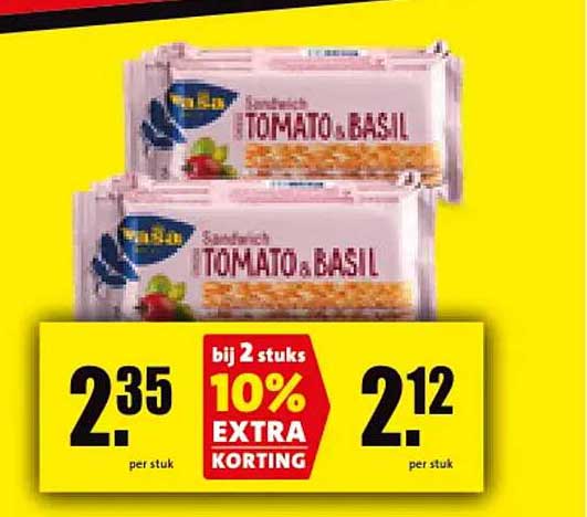 Sandwich TOMATO,BASIL bij 2 stuks 10% EXTRA KORTING