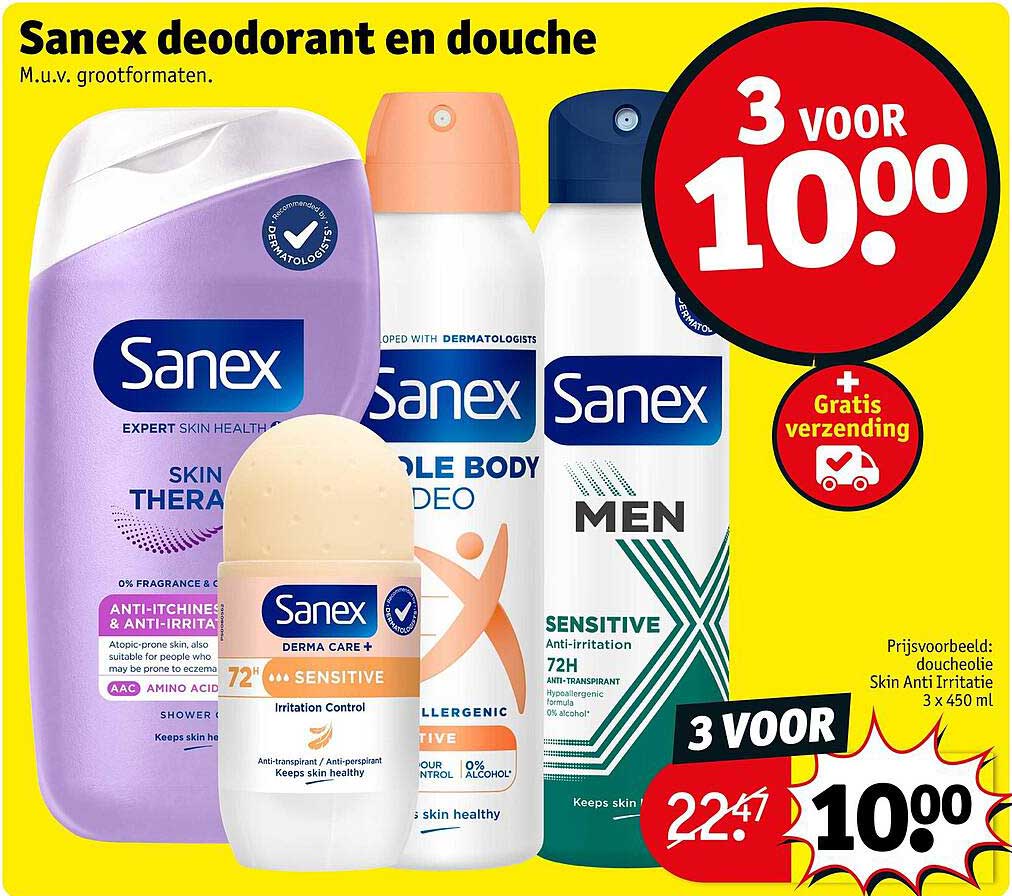 Sanex deodorant en douche