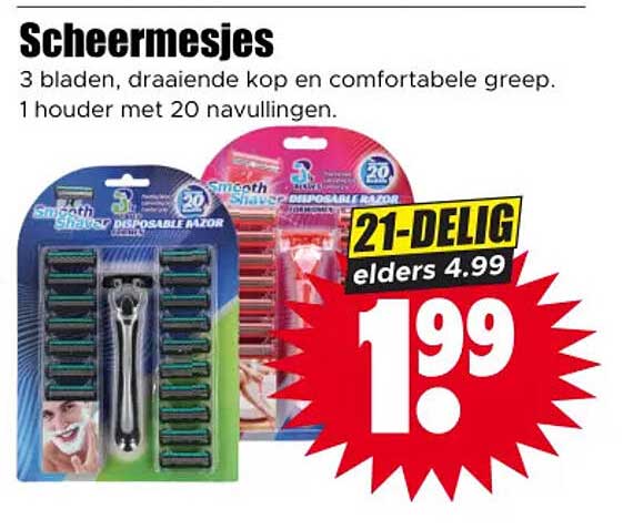 Scheermesjes 21-delig elders 4.99