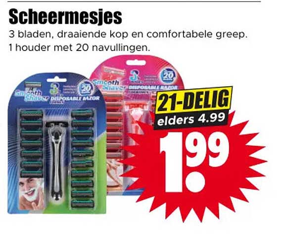 Scheermesjes 21-delig elders 4.99