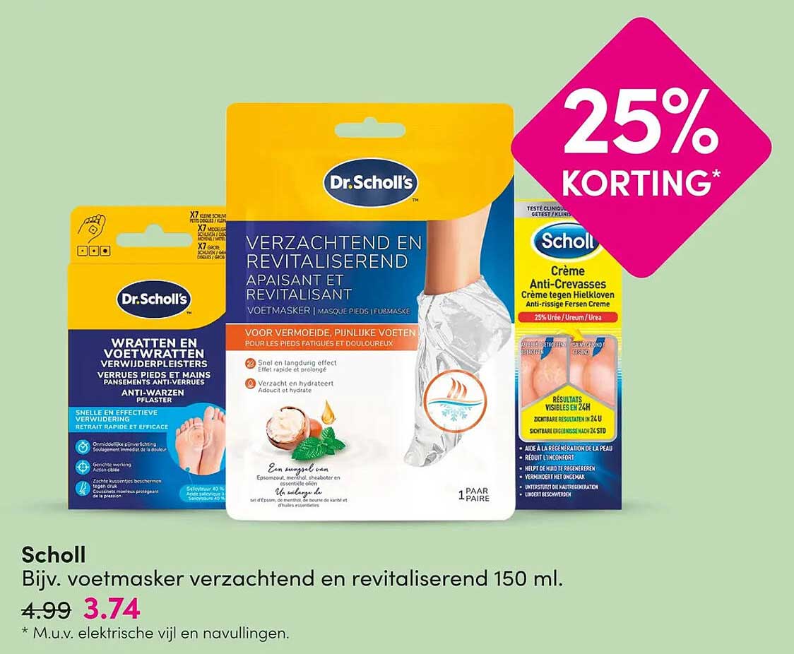 Scholl Bijv. voetmasker verzachtend en revitaliserend 150 ml.
