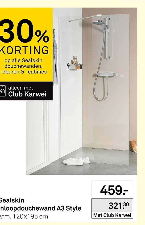 Sealskin inloopdouchewand A3 Style 30% korting