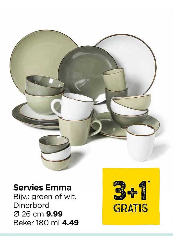 Servies Emma 3+1 gratis