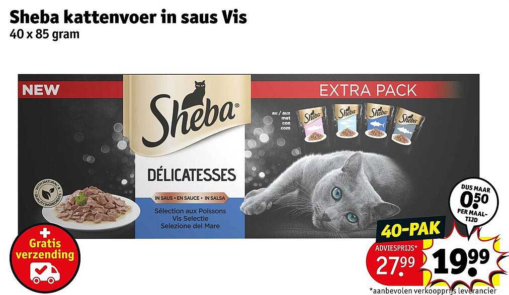 Sheba kattenvoer in saus Vis 40 x 85 gram 40-PACK