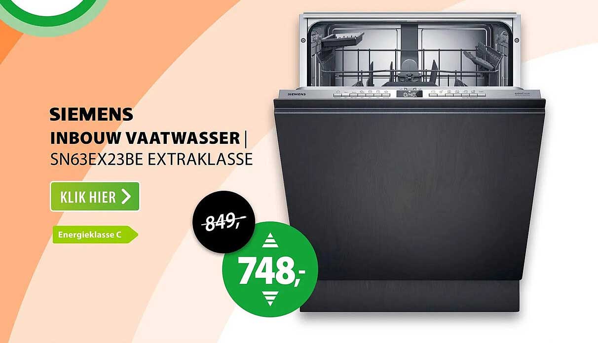 SIEMENS INBOUW VAATWASSER SN63EX23BE EXTRAKLASSE