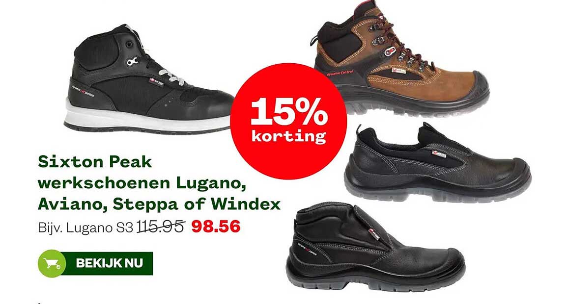 Sixton Peak werkschoenen Lugano, Aviano, Steppa of Windex