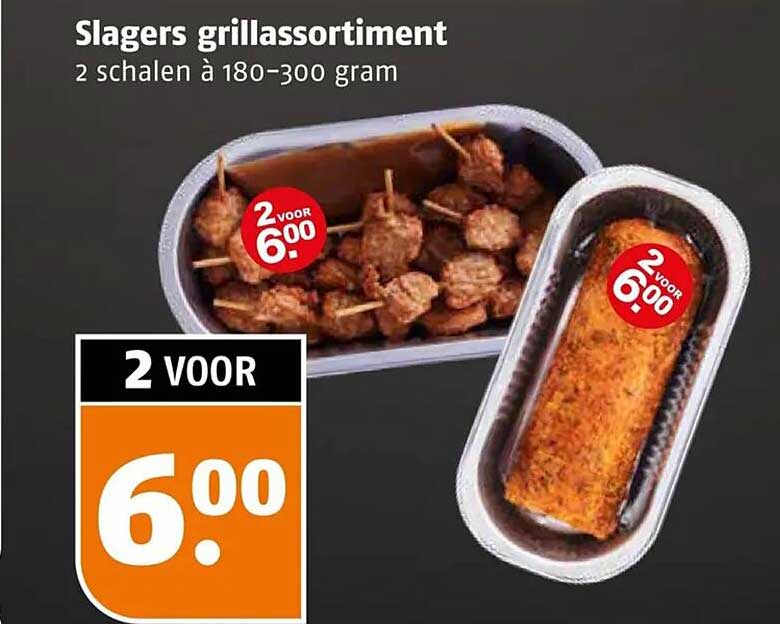 Slagers grillassortiment 2 schalen à 180-300 gram