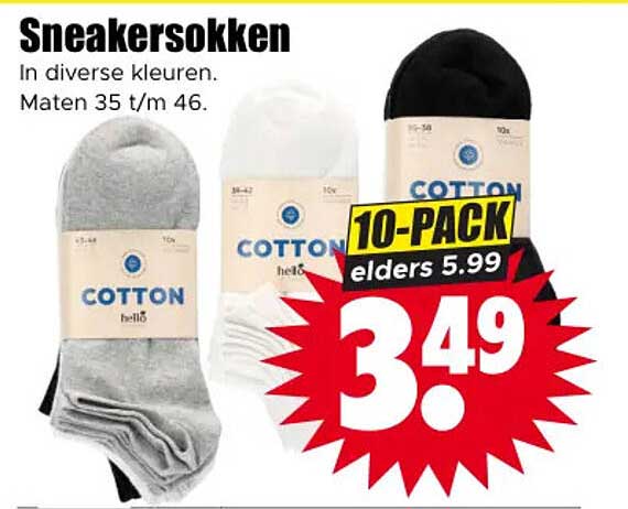 Sneakersokken 10-PACK elders 5.99