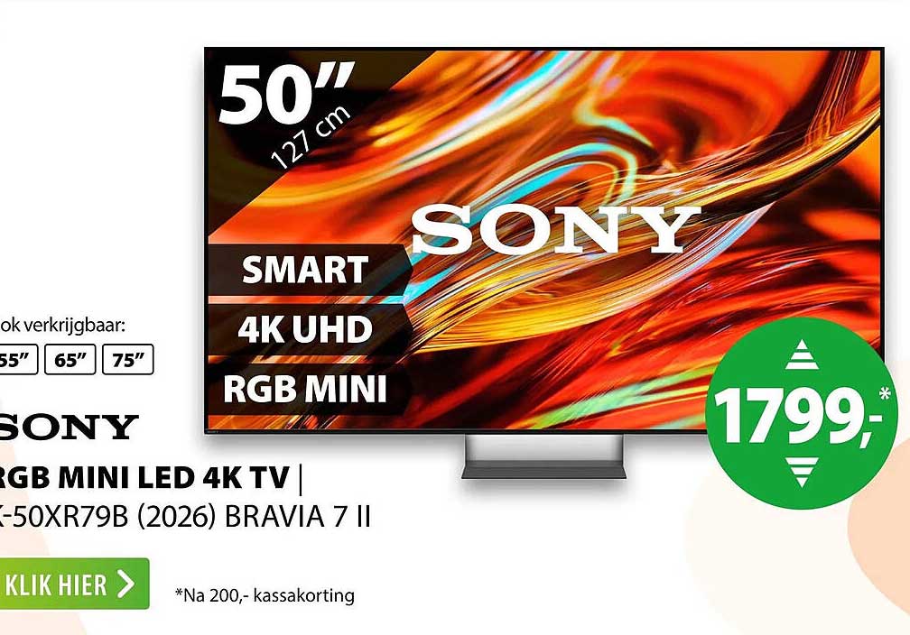SONY RGB MINI LED 4K TV K-50XR79B (2026) BRAVIA 7 II