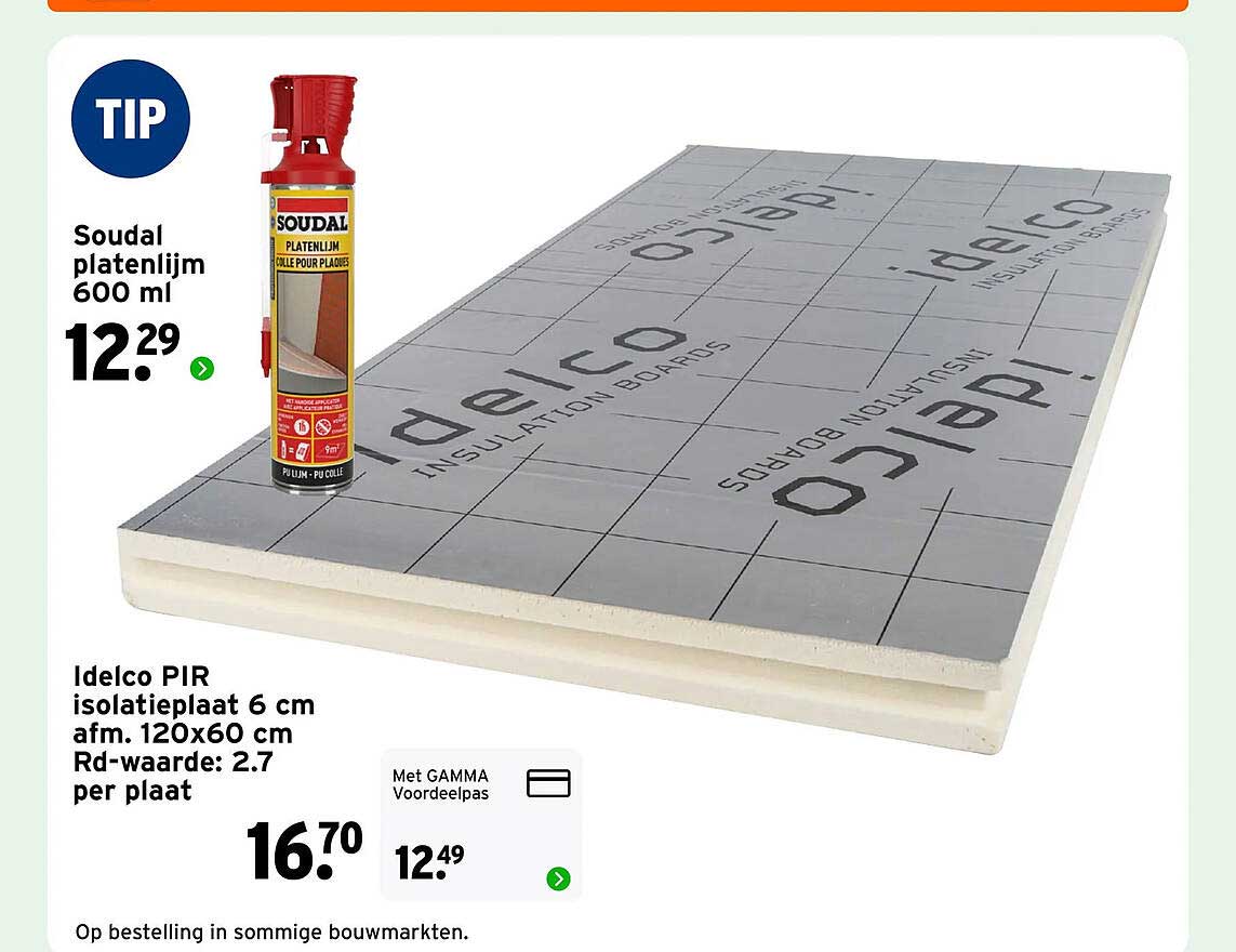 Soudal platenlijm 600 ml