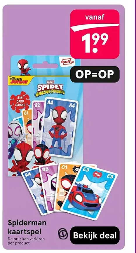 Spiderman kaartspel OP=OP