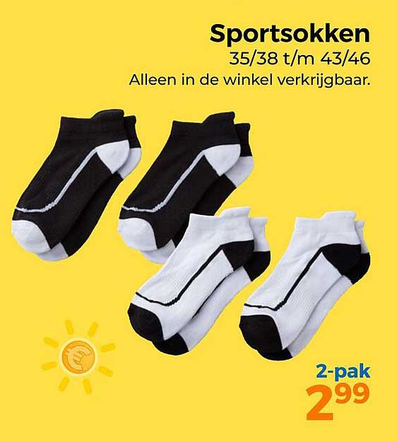 Sportsokken 35/38 t/m 43/46