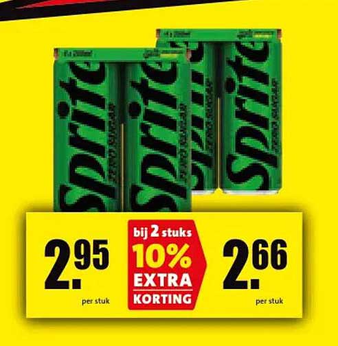 Sprite bij 2 stuks 10% EXTRA KORTING