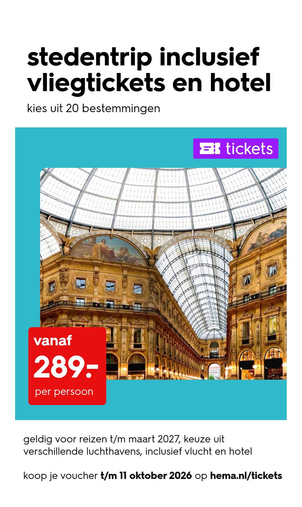 stedentrip inclusief vliegtickets en hotel