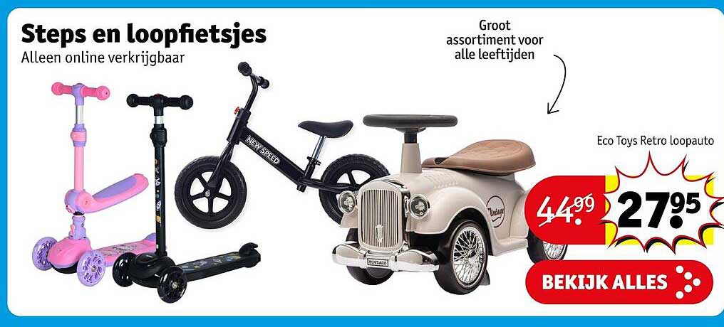 Steps en loopfietsjes