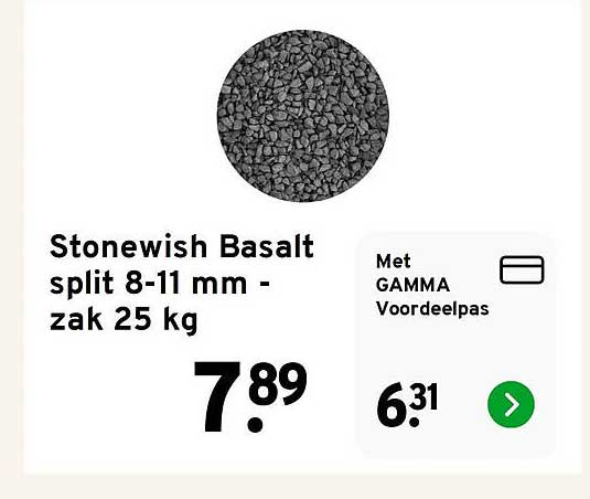 Stonewish Basalt split 8-11 mm - zak 25 kg
