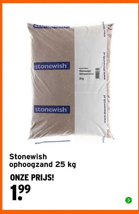 Stonewish ophoogzand 25 kg