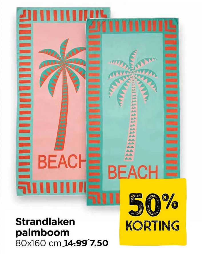 Strandlaken palmboom 50% KORTING