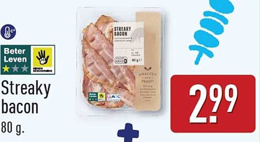 Streaky bacon 80 g.