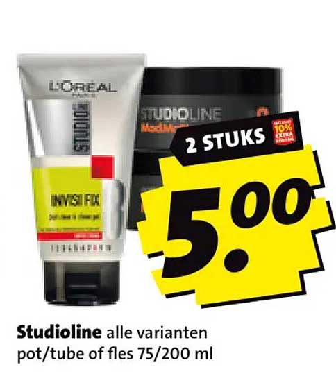 Studioline alle varianten pot/tube of fles 75/200 ml 2 stuks