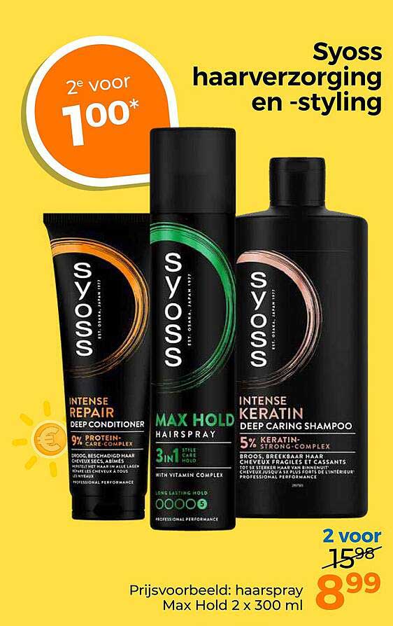 Syoss haarverzorging en -styling 2 voor 100*