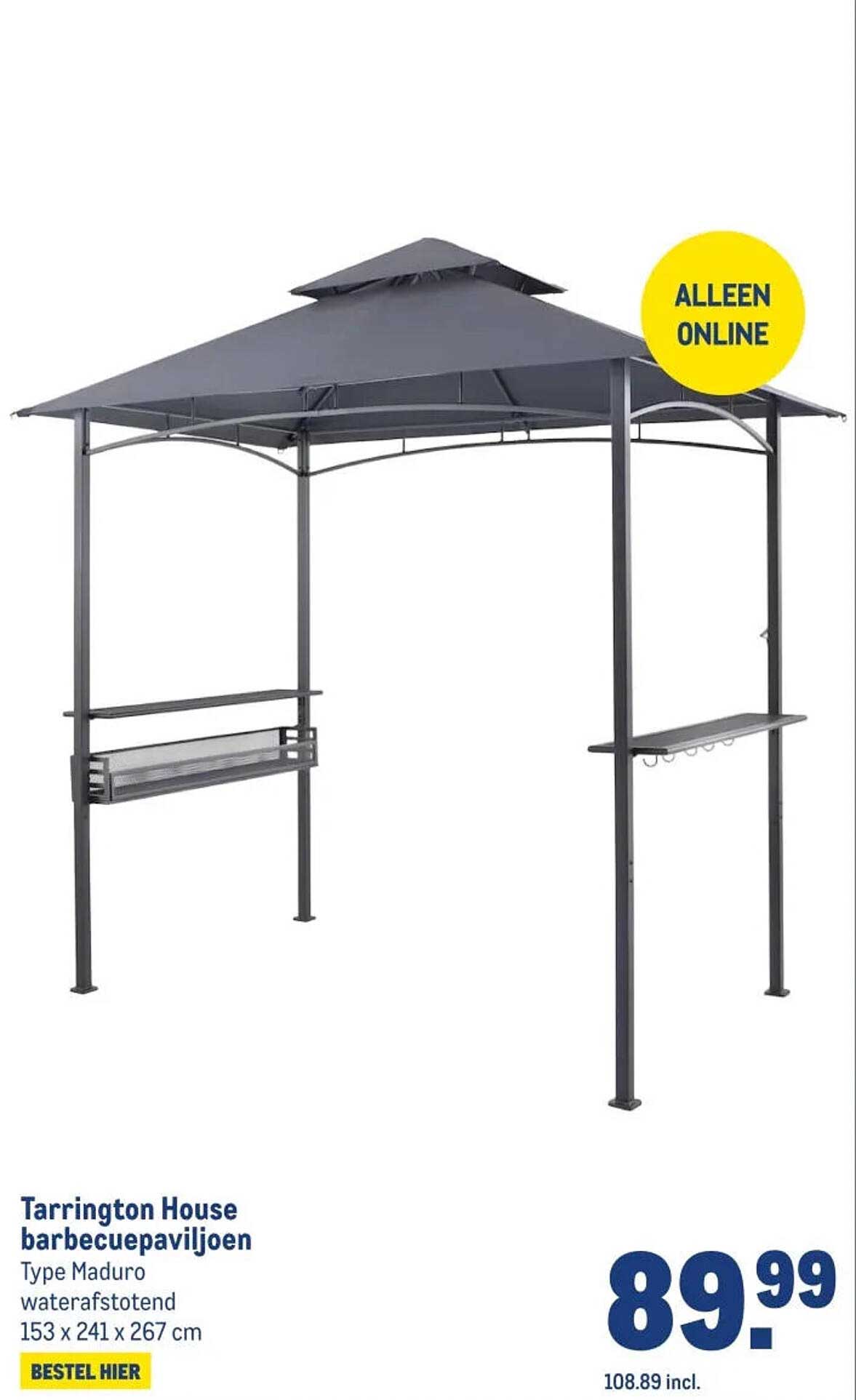Tarrington House barbecuepaviljoen Type Maduro waterafstotend 153 x 241 x 267 cm