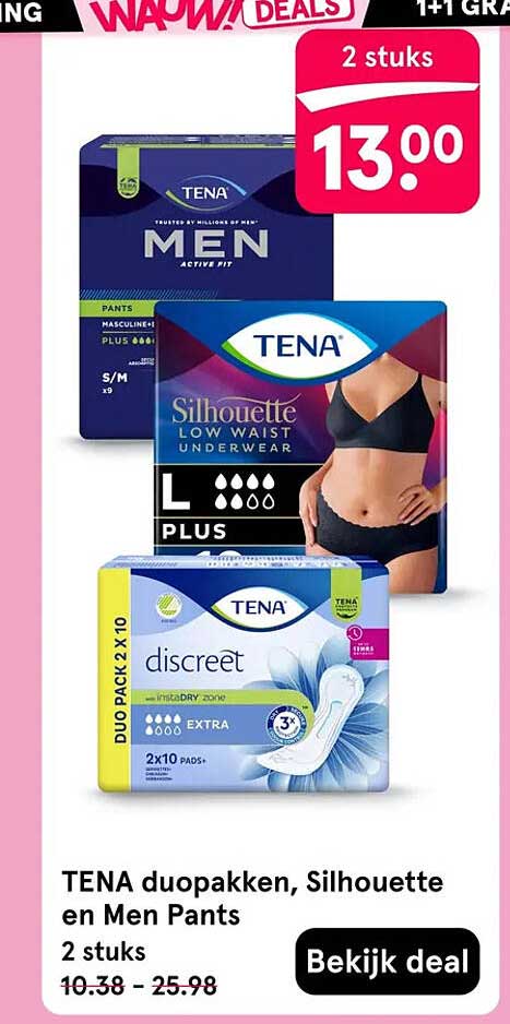 TENA duopakken, Silhouette en Men Pants 2 stuks