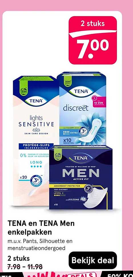 TENA en TENA Men enkelpakken 2 stuks