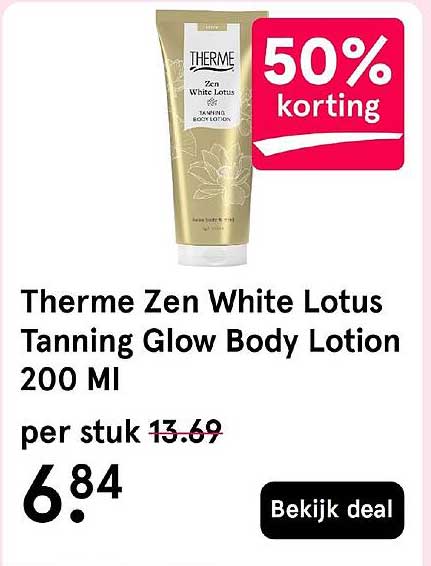 Therme Zen White Lotus Tanning Glow Body Lotion 200 Ml 50% korting
