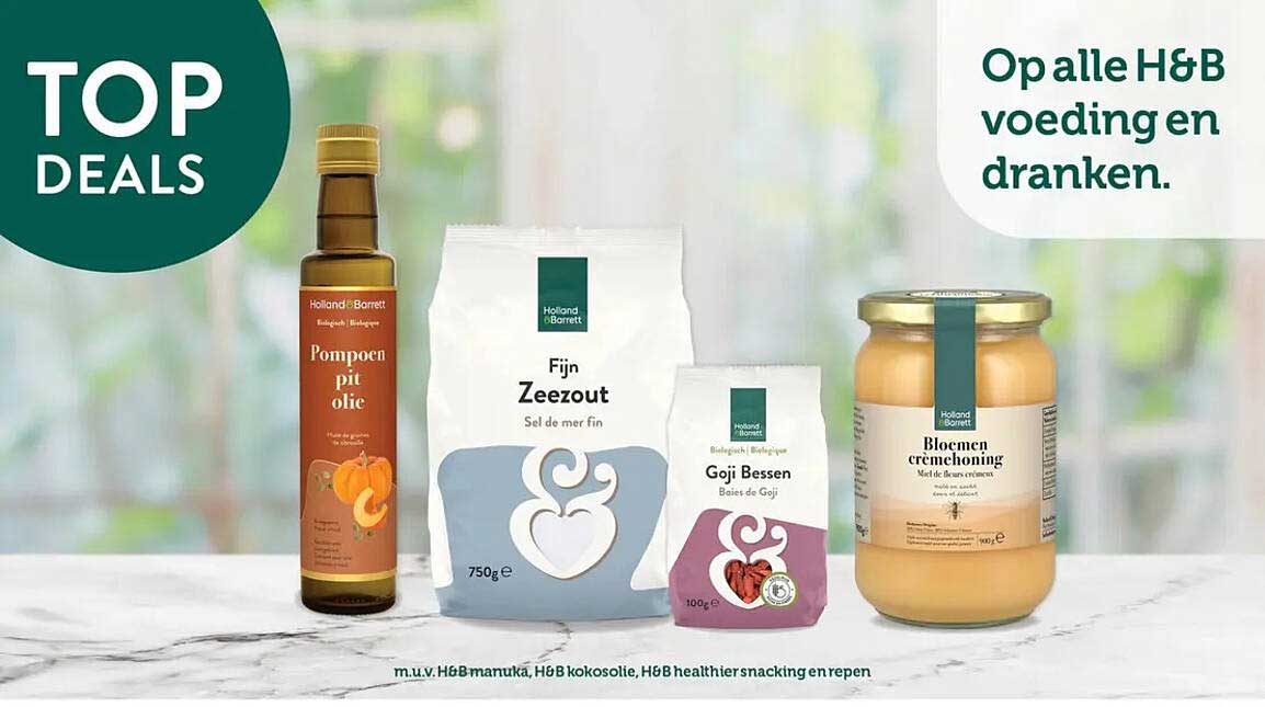 Top deals Op alle H&B voeding en dranken.