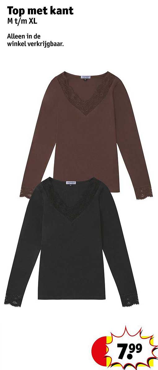 Top met kant M t/m XL