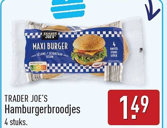 TRADER JOE'S Hamburgerbroodjes 4 stuks.