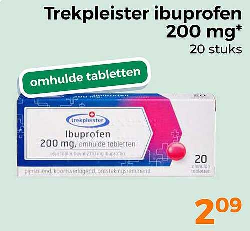 Trekpleister ibuprofen 200 mg* 20 stuks omhulde tabletten