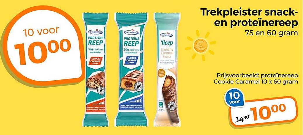 Trekpleister snack- en proteïnereep 75 en 60 gram