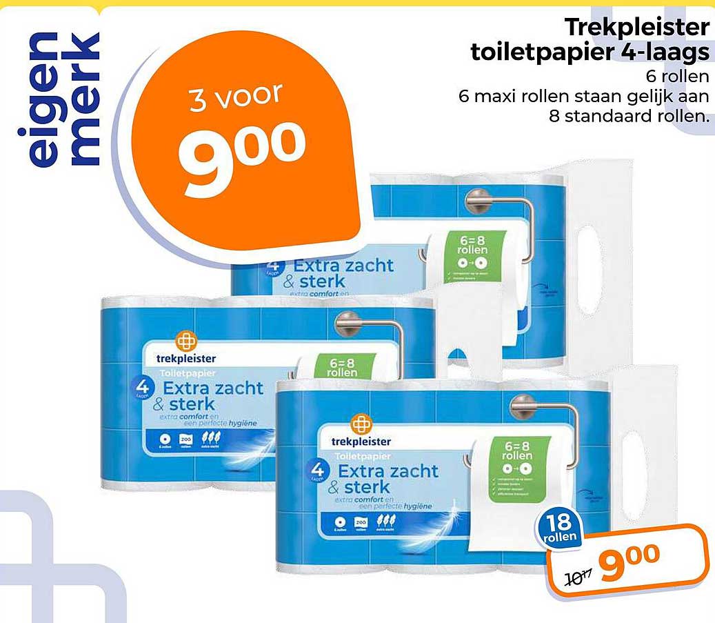 Trekpleister toiletpapier 4-laags 6 rollen