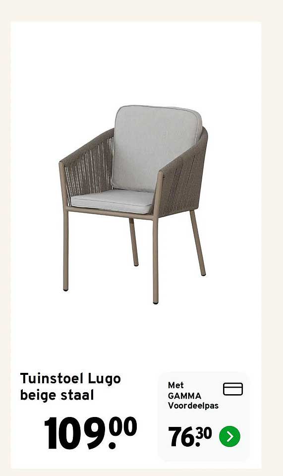 Tuinstoel Lugo beige staal