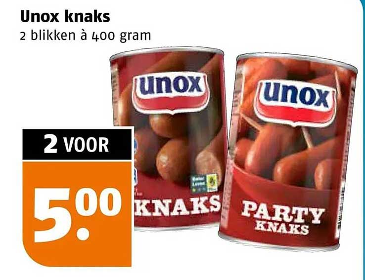 Unox knaks 2 blikken à 400 gram